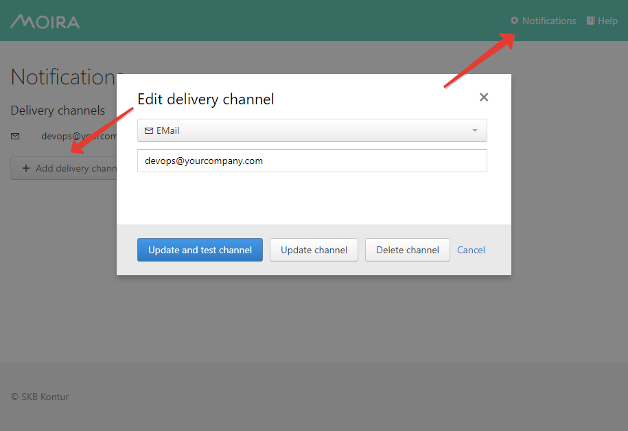 delivery channel settings